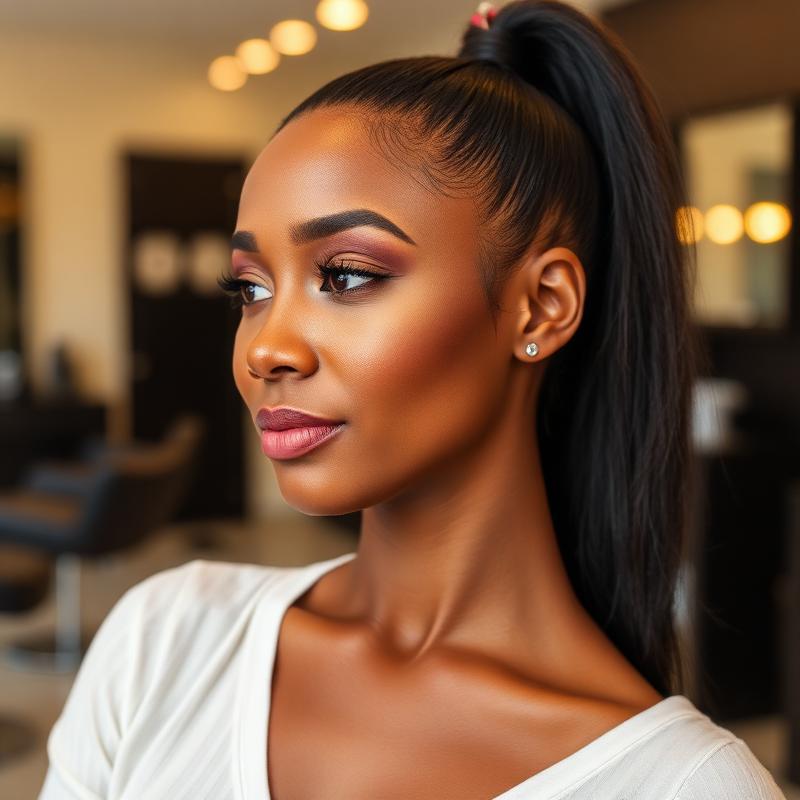 Sleek ponytail